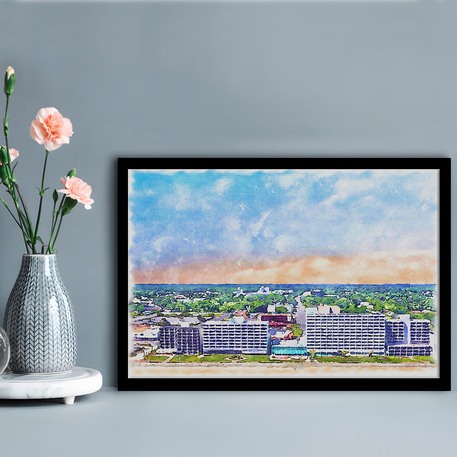 Virginia Beach Watercolor, Virginia Beach Virginia, Sport Gift Art, Framed Art Print Wall Decor