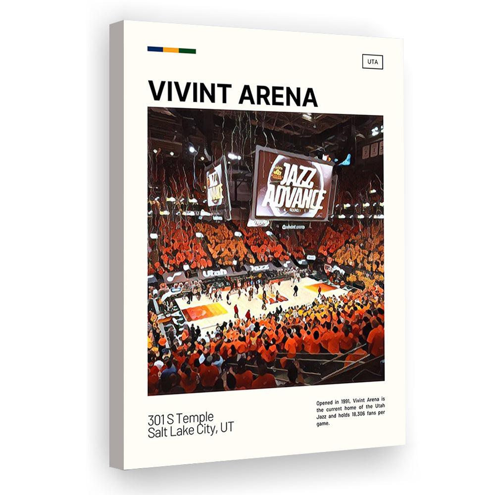 Vivint Arena Print, Utah Jazz Stadium Canvas Art, Fan Gifts, Sport Art, Canvas Print Wall Art