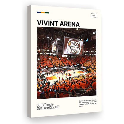 Vivint Arena Print, Utah Jazz Stadium Canvas Art, Fan Gifts, Sport Art, Canvas Print Wall Art