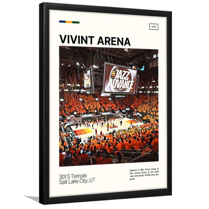 Vivint Arena Print, Utah Jazz Stadium Art, Gifts for him, Sport Art, Framed Art Print Wall Decor