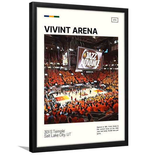 Vivint Arena Print, Utah Jazz Stadium Art, Gifts for him, Sport Art, Framed Art Print Wall Decor