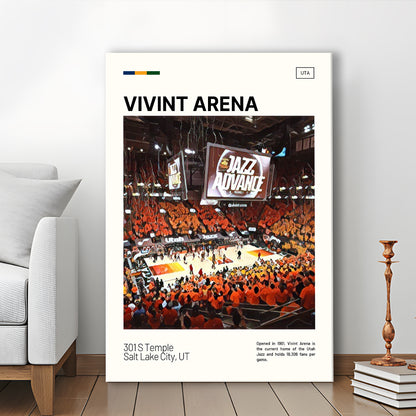 Vivint Arena Print, Utah Jazz Stadium Canvas Art, Fan Gifts, Sport Art, Canvas Print Wall Art