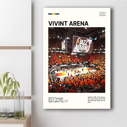 Vivint Arena Print, Utah Jazz Stadium Canvas Art, Fan Gifts, Sport Art, Canvas Print Wall Art