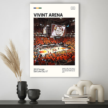 Vivint Arena Print, Utah Jazz Stadium Canvas Art, Fan Gifts, Sport Art, Canvas Print Wall Art