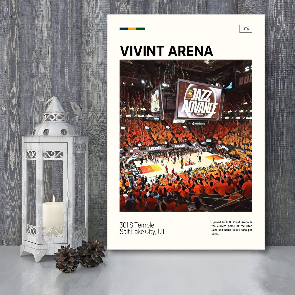 Vivint Arena Print, Utah Jazz Stadium Canvas Art, Fan Gifts, Sport Art, Canvas Print Wall Art