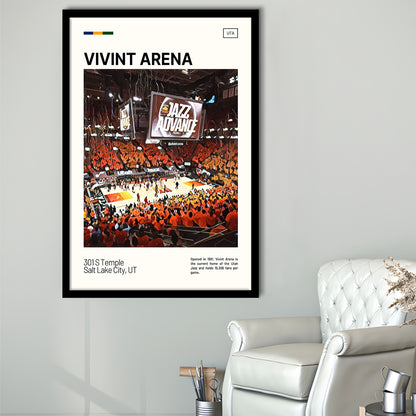 Vivint Arena Print, Utah Jazz Stadium Art, Gifts for him, Sport Art, Framed Art Print Wall Decor