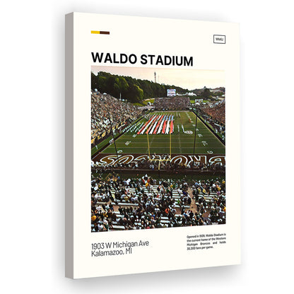 Waldo Stadium Print, Western Michigan Broncos Stadium Canvas Art, Fan Gifts, Sport Art, Canvas Print Wall Art