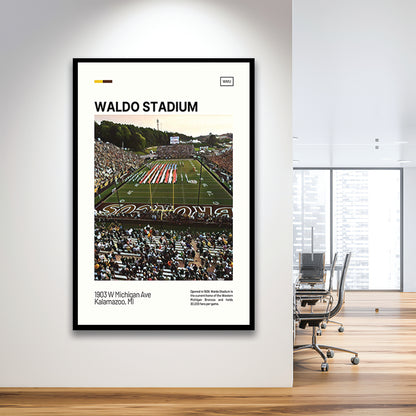 Waldo Stadium Print, Western Michigan Broncos Stadium Art, Gifts for him, Sport Art, Framed Art Print Wall Decor