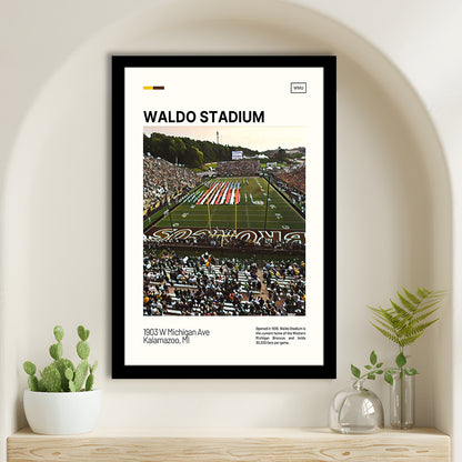 Waldo Stadium Print, Western Michigan Broncos Stadium Art, Gifts for him, Sport Art, Framed Art Print Wall Decor