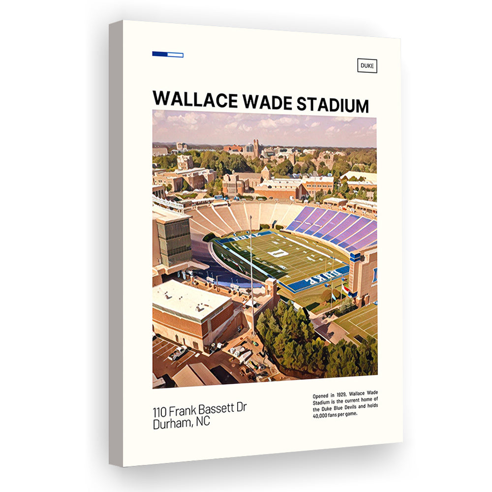 Wallace Wade Stadium Print, Duke Blue Devils Stadium Canvas Art, Fan Gifts, Sport Art, Canvas Print Wall Art