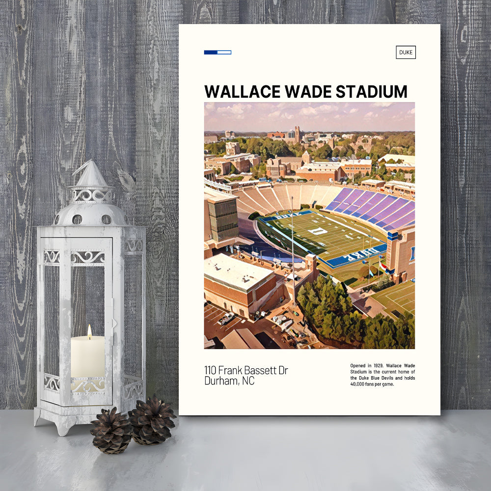 Wallace Wade Stadium Print, Duke Blue Devils Stadium Canvas Art, Fan Gifts, Sport Art, Canvas Print Wall Art