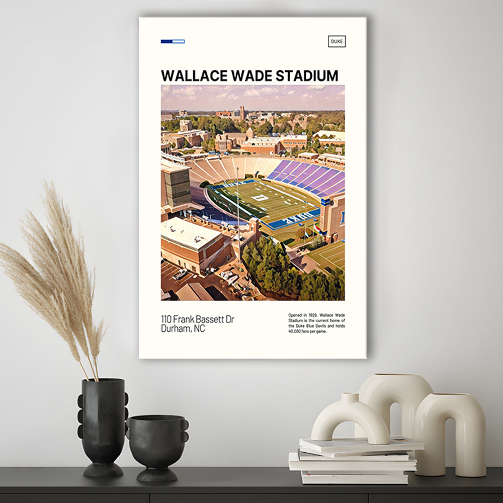 Wallace Wade Stadium Print, Duke Blue Devils Stadium Canvas Art, Fan Gifts, Sport Art, Canvas Print Wall Art
