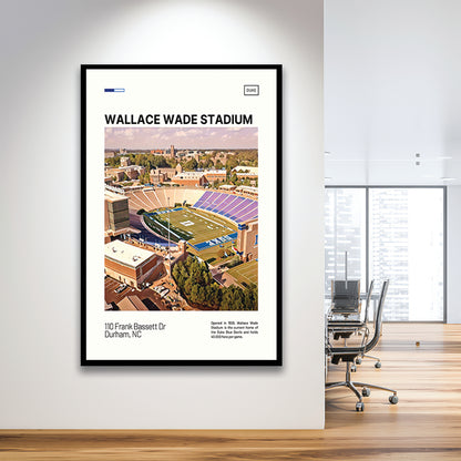 Wallace Wade Stadium Print, Duke Blue Devils Stadium Art, Gifts for him, Sport Art, Framed Art Print Wall Decor