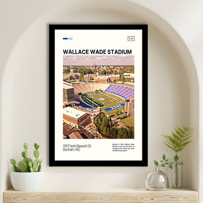 Wallace Wade Stadium Print, Duke Blue Devils Stadium Art, Gifts for him, Sport Art, Framed Art Print Wall Decor