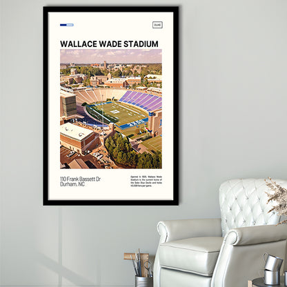 Wallace Wade Stadium Print, Duke Blue Devils Stadium Art, Gifts for him, Sport Art, Framed Art Print Wall Decor