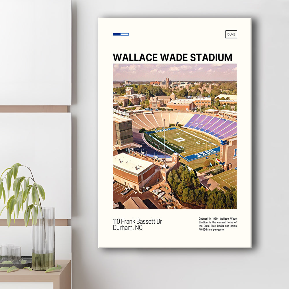 Wallace Wade Stadium Print, Duke Blue Devils Stadium Canvas Art, Fan Gifts, Sport Art, Canvas Print Wall Art