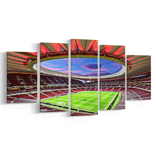Wanda Metropolitano Stadium, Stadium Canvas, Sport Art, Fan Gifts, 5 Panel, Large Canvas, Canvas Print Wall Art