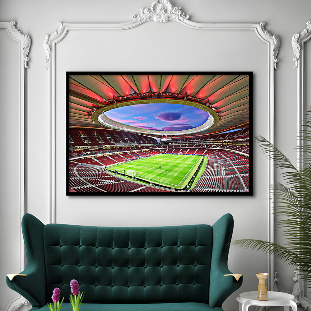 Wanda Metropolitano Stadium, Stadium Canvas, Sport Art, Fan Gifts, Framed Art Print Wall Decor, Picture Framed