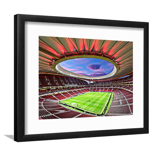 Wanda Metropolitano Stadium, Stadium Canvas, Sport Art, Fan Gifts, White Border Framed Art Print Wall Decor