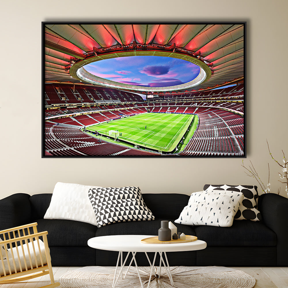 Wanda Metropolitano Stadium, Stadium Canvas, Sport Art, Fan Gifts, Framed Canvas Print Wall Art, Floating Frame