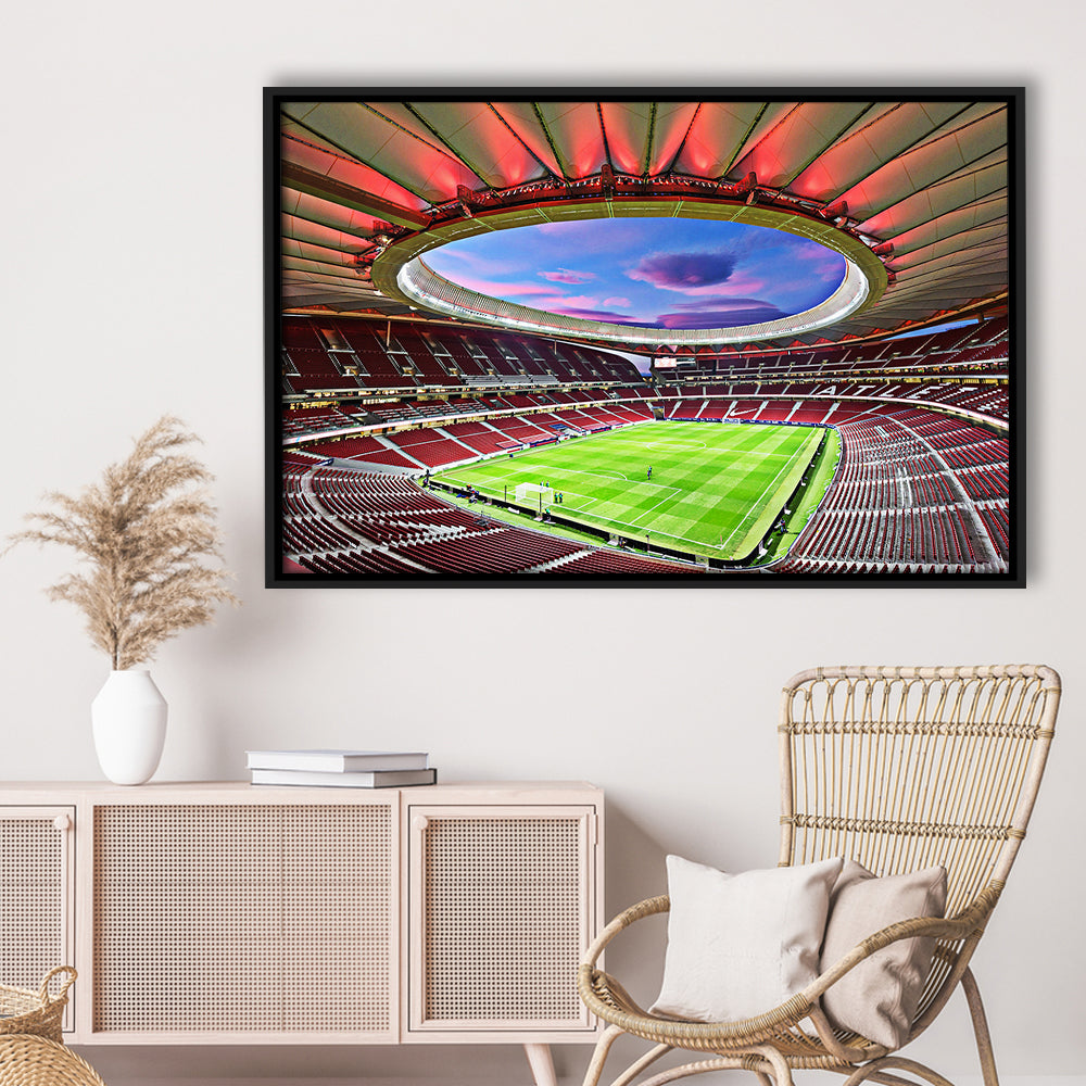 Wanda Metropolitano Stadium, Stadium Canvas, Sport Art, Fan Gifts, Framed Canvas Print Wall Art, Floating Frame