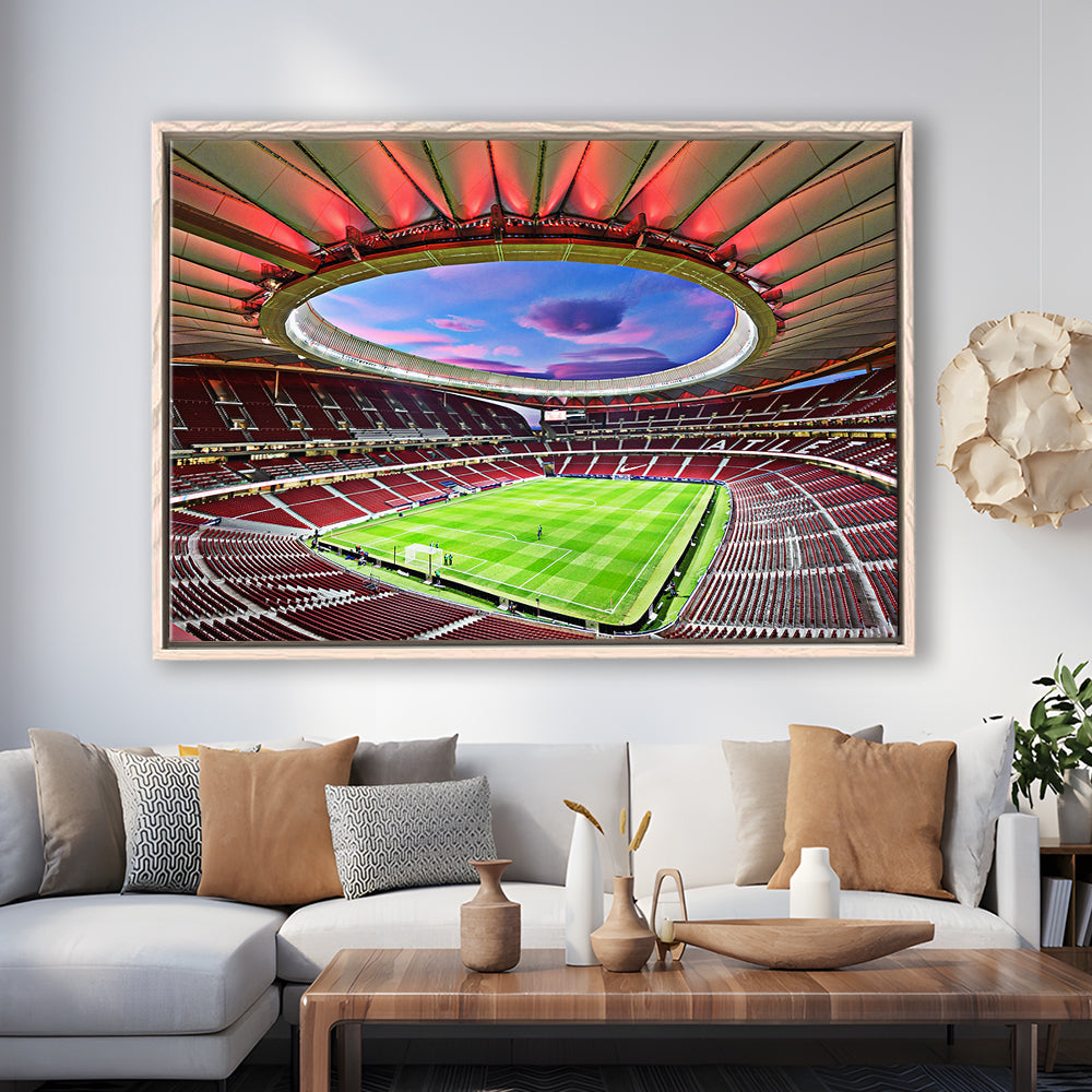 Wanda Metropolitano Stadium, Stadium Canvas, Sport Art, Fan Gifts, Framed Canvas Print Wall Art, Floating Frame