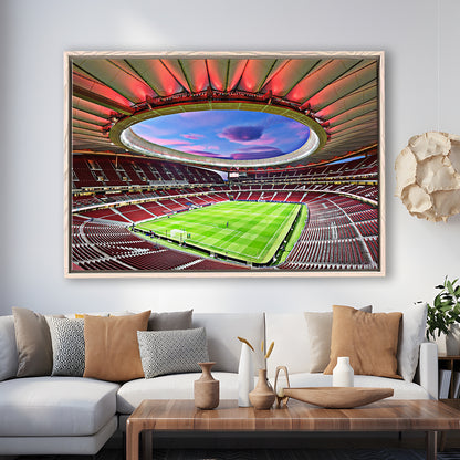 Wanda Metropolitano Stadium, Stadium Canvas, Sport Art, Fan Gifts, Framed Canvas Print Wall Art, Floating Frame