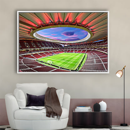 Wanda Metropolitano Stadium, Stadium Canvas, Sport Art, Fan Gifts, Framed Canvas Print Wall Art, Floating Frame