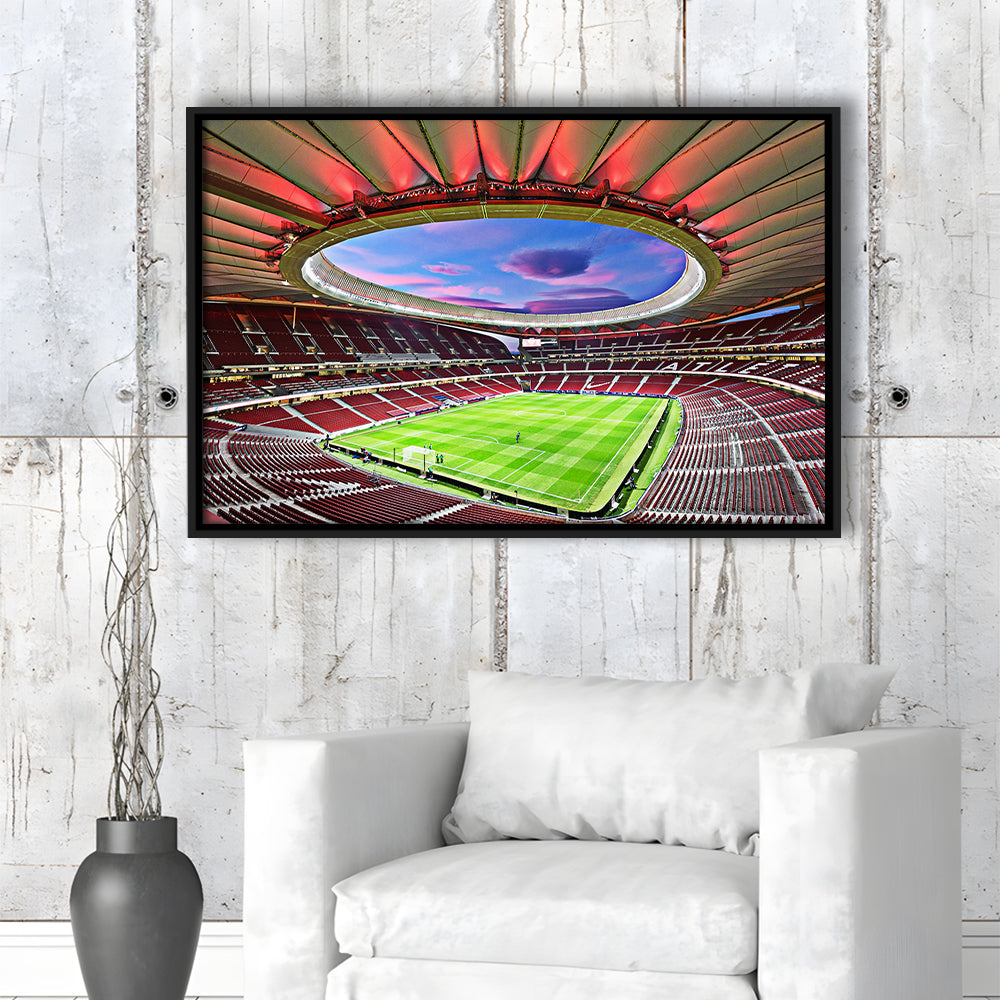 Wanda Metropolitano Stadium, Stadium Canvas, Sport Art, Fan Gifts, Framed Canvas Print Wall Art, Floating Frame