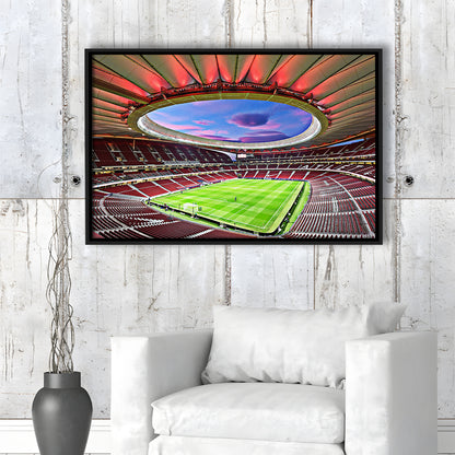 Wanda Metropolitano Stadium, Stadium Canvas, Sport Art, Fan Gifts, Framed Canvas Print Wall Art, Floating Frame