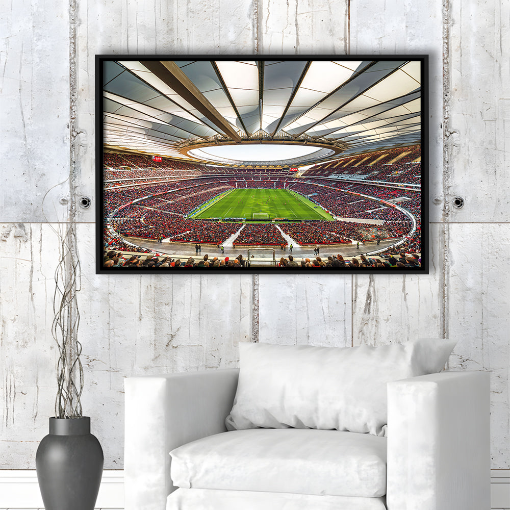 Wanda Metropolitano Stadium, Stadium Canvas, Sport Art, Framed Canvas Print Wall Art, Floating Frame
