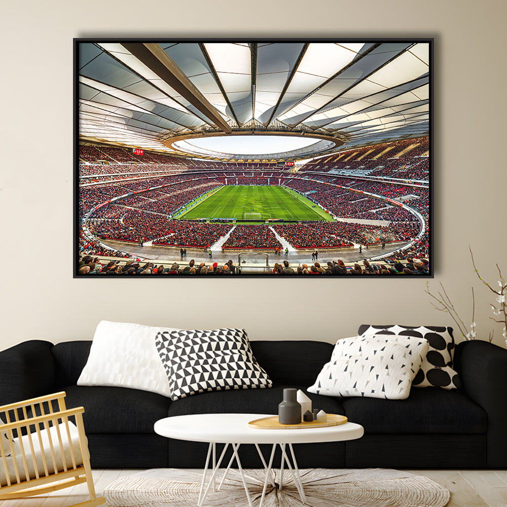 Wanda Metropolitano Stadium, Stadium Canvas, Sport Art, Framed Canvas Print Wall Art, Floating Frame