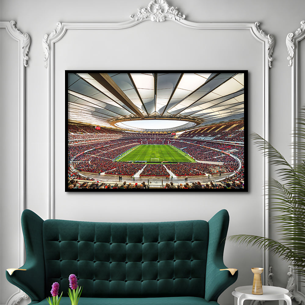 Wanda Metropolitano Stadium, Stadium Canvas, Sport Art, Gift for him, Framed Art Print Wall Decor, Picture Framed