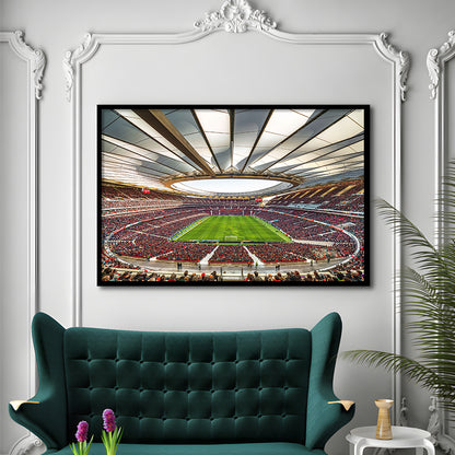 Wanda Metropolitano Stadium, Stadium Canvas, Sport Art, Gift for him, Framed Art Print Wall Decor, Picture Framed
