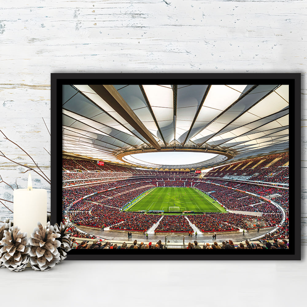 Wanda Metropolitano Stadium, Stadium Canvas, Sport Art, Framed Canvas Print Wall Art, Floating Frame