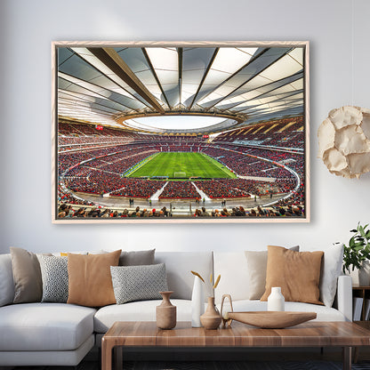 Wanda Metropolitano Stadium, Stadium Canvas, Sport Art, Framed Canvas Print Wall Art, Floating Frame