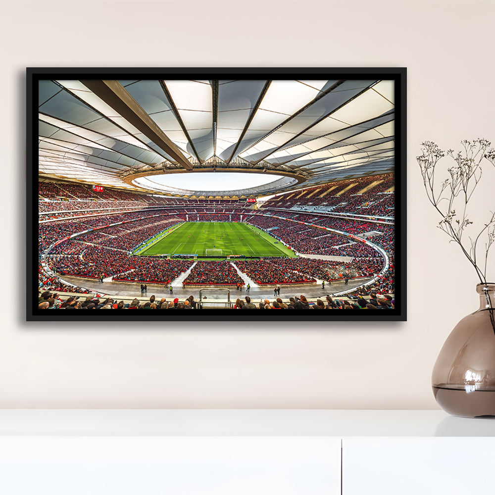 Wanda Metropolitano Stadium, Stadium Canvas, Sport Art, Framed Canvas Print Wall Art, Floating Frame