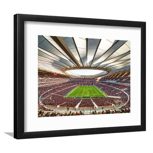 Wanda Metropolitano Stadium, Stadium Canvas, Sport Art, Gift for him, White Border Framed Art Print Wall Decor