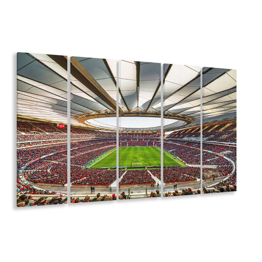 Wanda Metropolitano Stadium, Stadium Canvas, Sport Art, 5 Panel B, Extra Large Canvas, Canvas Print Wall Art