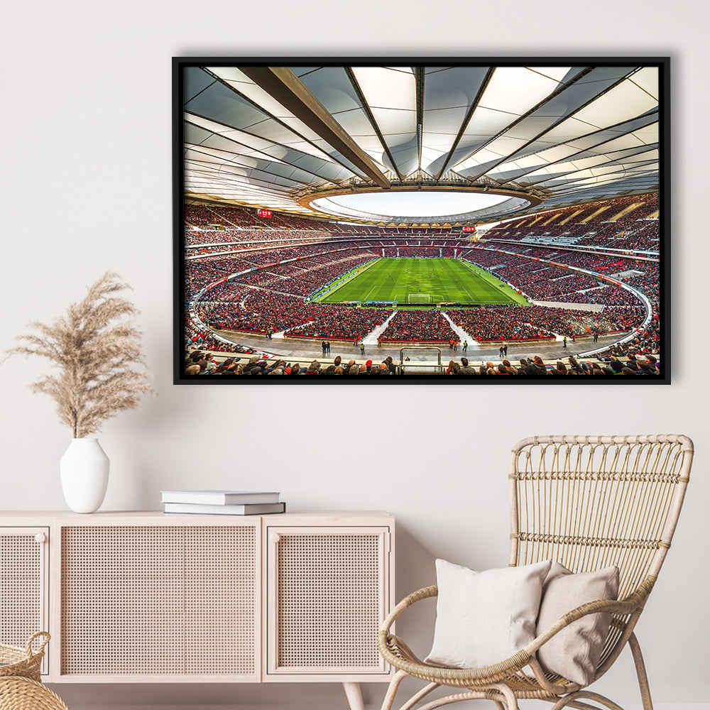 Wanda Metropolitano Stadium, Stadium Canvas, Sport Art, Framed Canvas Print Wall Art, Floating Frame