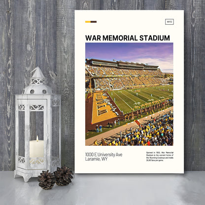 War Memorial Stadium Print, Wyoming Cowboys Stadium Canvas Art, Fan Gifts, Sport Art, Canvas Print Wall Art
