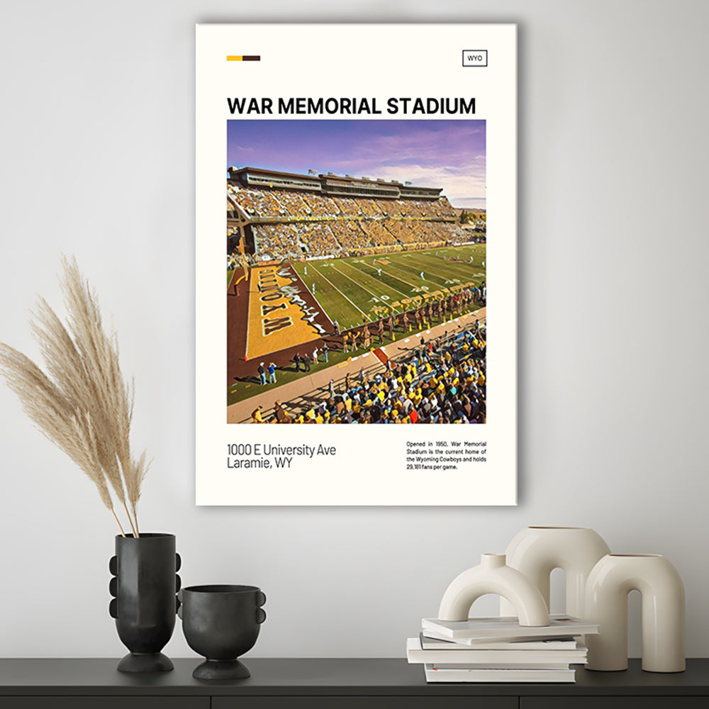 War Memorial Stadium Print, Wyoming Cowboys Stadium Canvas Art, Fan Gifts, Sport Art, Canvas Print Wall Art