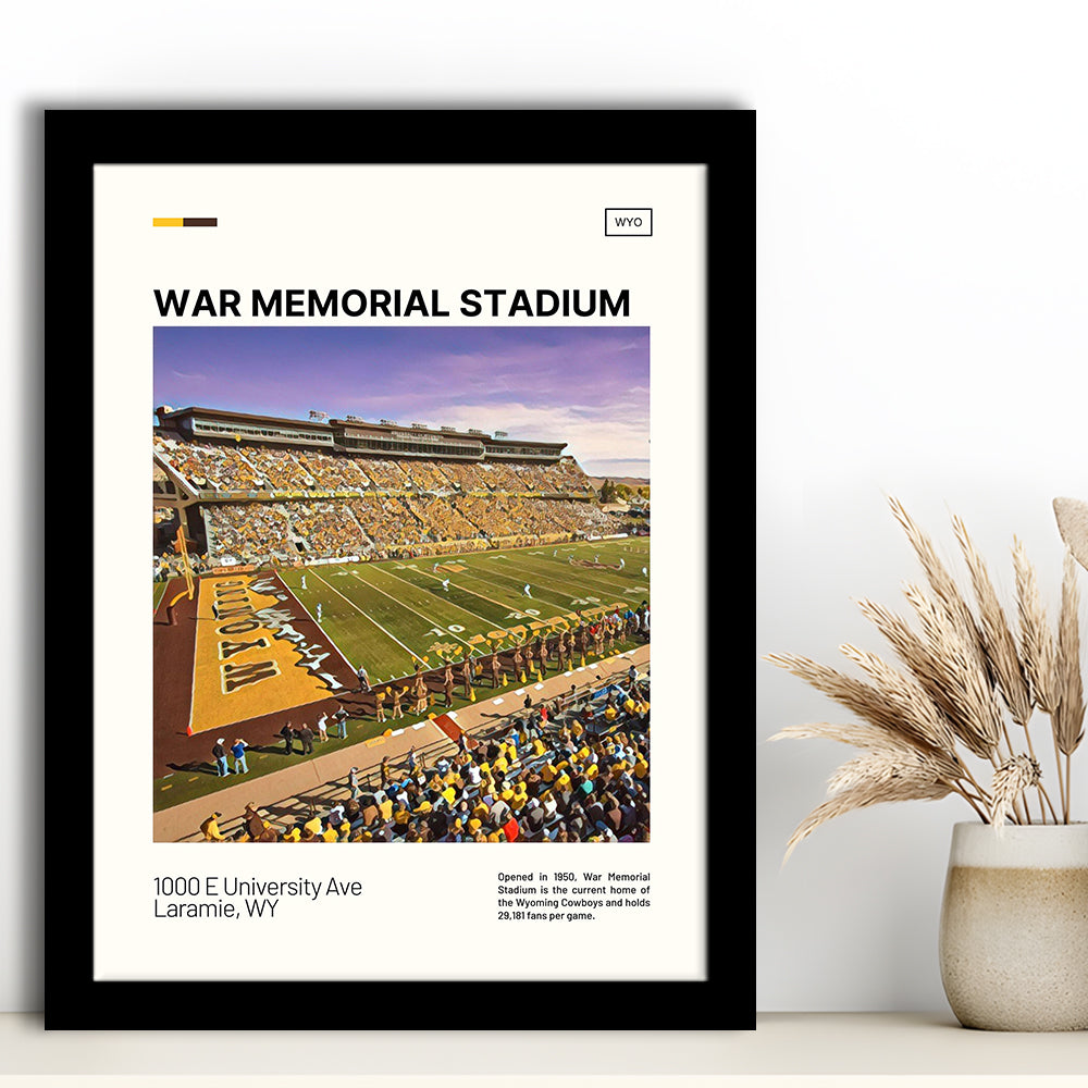 War Memorial Stadium Print, Wyoming Cowboys Stadium Art, Gifts for him, Sport Art, Framed Art Print Wall Decor
