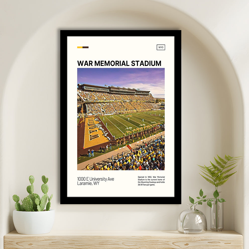 War Memorial Stadium Print, Wyoming Cowboys Stadium Art, Gifts for him, Sport Art, Framed Art Print Wall Decor