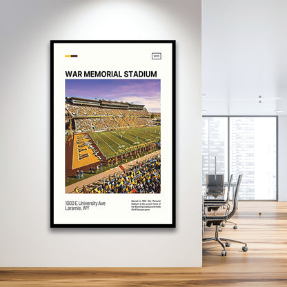War Memorial Stadium Print, Wyoming Cowboys Stadium Art, Gifts for him, Sport Art, Framed Art Print Wall Decor