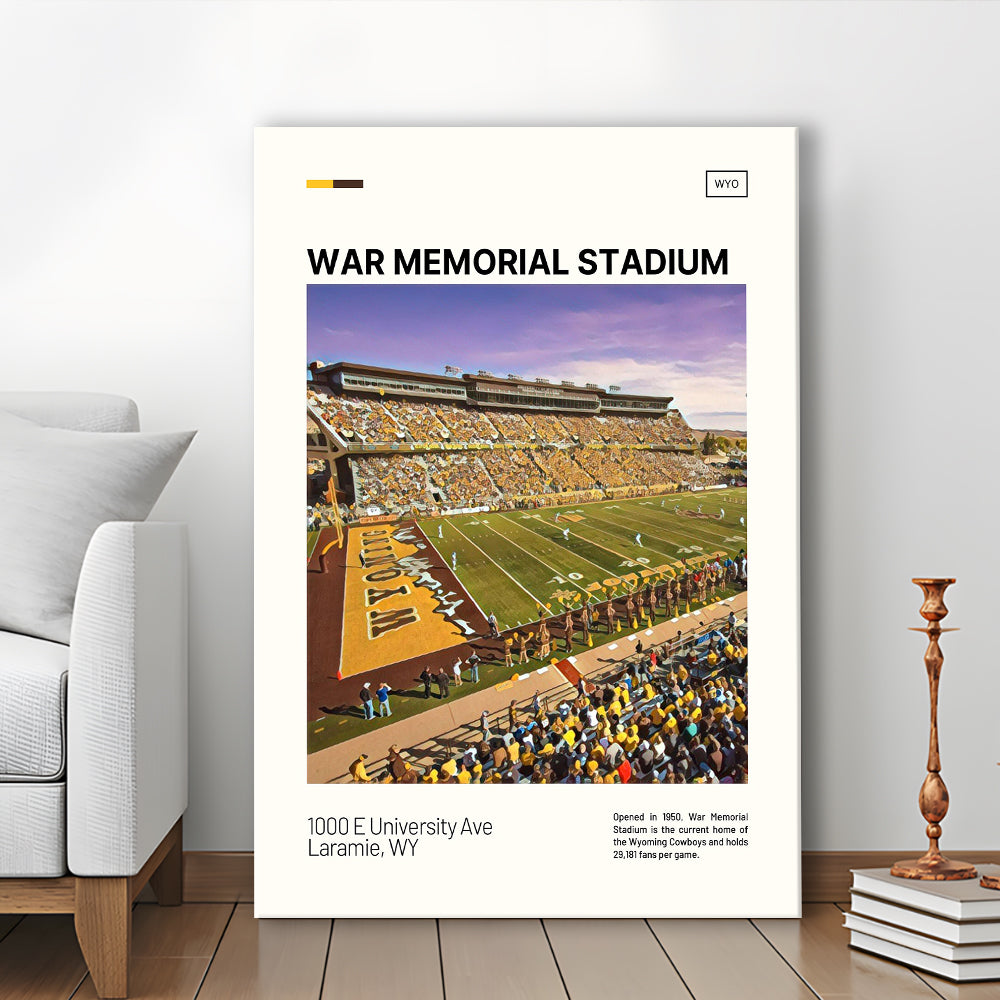 War Memorial Stadium Print, Wyoming Cowboys Stadium Canvas Art, Fan Gifts, Sport Art, Canvas Print Wall Art