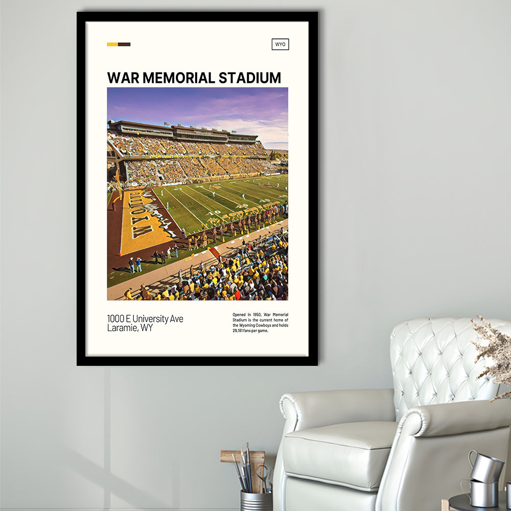 War Memorial Stadium Print, Wyoming Cowboys Stadium Art, Gifts for him, Sport Art, Framed Art Print Wall Decor