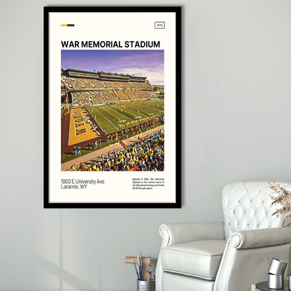 War Memorial Stadium Print, Wyoming Cowboys Stadium Art, Gifts for him, Sport Art, Framed Art Print Wall Decor