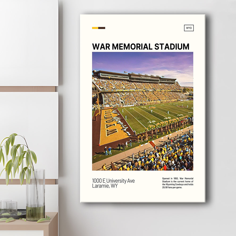 War Memorial Stadium Print, Wyoming Cowboys Stadium Canvas Art, Fan Gifts, Sport Art, Canvas Print Wall Art