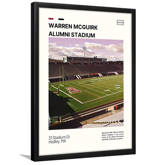 Warren McGuirk Alumni Stadium Print, UMass Minutemen Stadium Art, Gifts for him, Sport Art, Framed Art Print Wall Decor